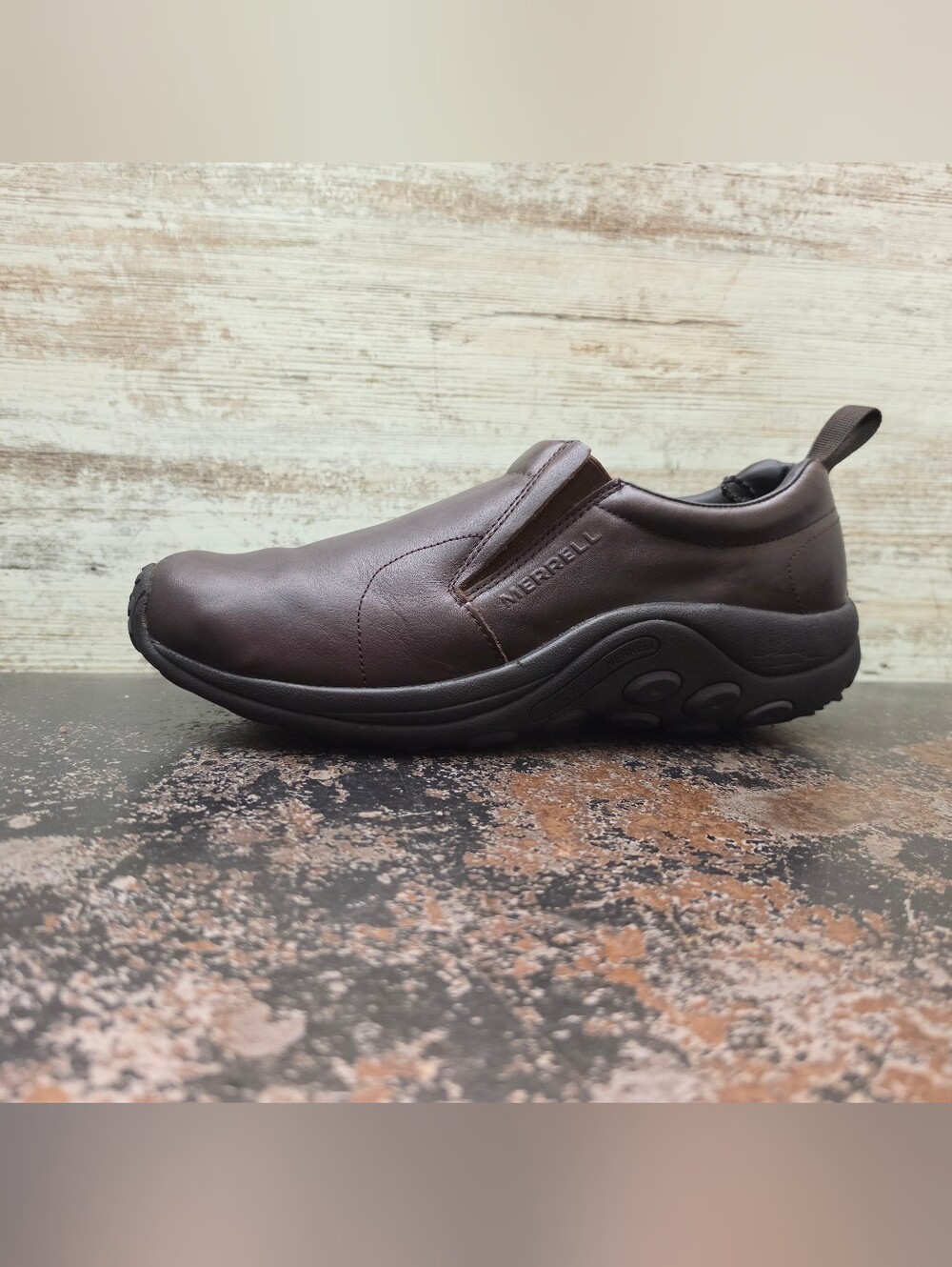 Mens Merrell Jungle Moc Walking Shoes Sz 12 M Used Brown Leather J84987